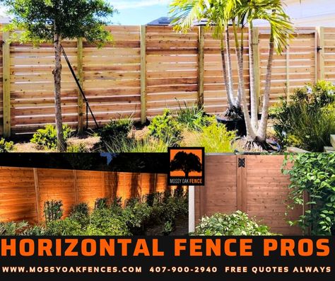 #horizontalfence Love the Horizontal Fence look? Get it installed by us! Pros who KNOW how to install it correctly, and with High Grade materials. 407-900-2940 www.mossyoakfences.com Horizontal Wood Fence, Horizontal Fence, Wood Fence, Mossy Oak, Free Quotes, High Grade, Fence, Get It, Wood