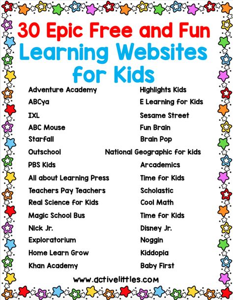 Free Educational Websites, Free Learning Websites, Free Learning Apps, Websites For Kids, Learning Websites For Kids, Educational Websites For Kids, Free Homeschool Curriculum, Homeschool Preschool Activities, Homeschool Education