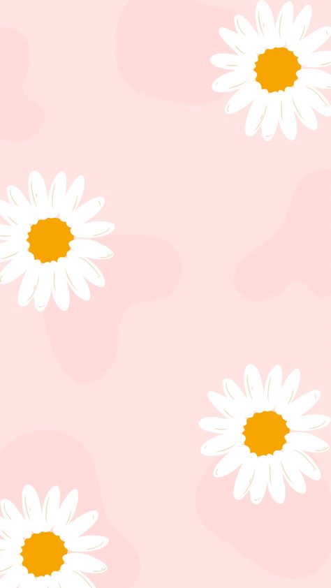 Cartoon Daisy Flower Wallpaper, Pink Daisy Wallpaper, Daisy Background, Phone Wallpaper Pastel, Christmas Face Painting, Gold Wallpaper Background, Daisy Wallpaper, Simple Iphone Wallpaper, Cute Flower Wallpapers