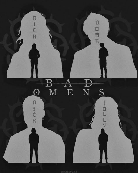 Bad Omens Black And White, Bad Omens Art, Bad Omens Band, Noah Sebastian, Bad Omens, Inspirational Songs, Band Pictures, Music People, Band Posters