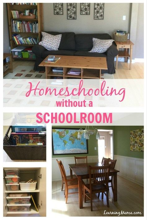 Homeschooling Without a Schoolroom - You CAN homeschool without a dedicated homeschool room without your home being consumed with the mess of homeschooling! #homescool #homeschooling #space #organization Homeschool Room Design, Homeschool Room Organization, Homeschool Room, Homeschool Inspiration, Homeschool Encouragement, Home Schooling, Homeschool Classroom, Homeschool Schedule, Homeschool Help