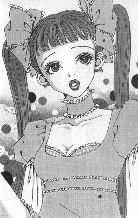 Miwako Sakurada wearing dress & pigtails from "Paradise Kiss" series by manga artist Ai Yazawa. Miwako Paradise Kiss Fashion, Miwako Sakurada, Nana Manga, Paradise Kiss, Old Anime, Pics Art, Pretty Art, Wearing Dress, Anime Images