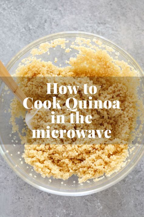 Love quinoa, but the longer cook time holding you back? Perfectly cook quinoa in the microwave in just 8 minutes instead! All you need is quinoa, water, a microwave-safe bowl and a lid. Microwave Quinoa, Quinoa Microwave, Healthy Quick Meals, Quinoa Cooking, Clean A Microwave, Cooking Quinoa, Microwave Rice Cooker, Clean Dinner Recipes, Quinoa Recipes Easy