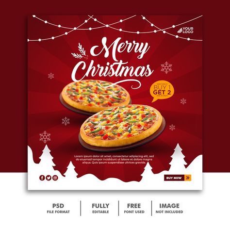 Christmas Theme Social Media Post, Social Media Christmas Post Design, Christmas Food Design, Christmas Food Poster Design, Buy 3 Get 1 Free Promotion Design, Christmas Creative Post, Christmas Food Poster, Christmas Social Media Design, Christmas Post Design