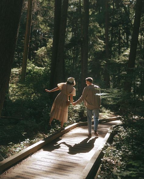 Keep taking photos together after you get married, your favourite date days deserve to be photographed too. As well as everything you love in life together. 🫶🏼 May that be going on picnics together, skipping through your favourite forest trails, getting dressed up in your favourite clothes - documenting what you love to do together is always the best concept. On this day, we explored a new path in one of the most beautiful and iconic Vancouver forest parks finding magical patches of dreamy g... Couple Taking Photo Together, Date To Marry, Vancouver Forest, Forest Date, Couple Forest, Cheek Kisses, 2025 Aesthetic, Love In Life, Chirping Birds