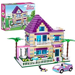 BRICK STORY Girls Friends House Building Kit with 4 Mini People, Big Villa Building Blocks Set with a Convertible Car Toy for Kids Aged 8 and Up, 892 PCS Villa Architecture, Home Village, Playmobil Toys, Diy Educational Toys, House Villa, Track Toy, Diy Blocks, Modular Home, Saint Lucia