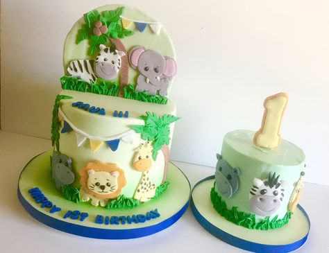 Wild 1 Smash Cake, Jungle Theme Smash Cake First Birthdays, Jungle Themed Smash Cake, Wild One Birthday Smash Cake, Wild One Smash Cake Boys, Jungle Smash Cake, Safari Smash Cake, Two Wild Birthday Cake, Wild Birthday Cake