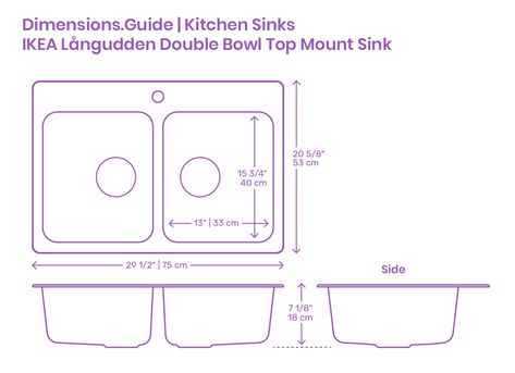 Double Sink Size, Sink Sizes Kitchen, Double Sink Kitchen, Kids Sink, Kitchen Sink Dimensions, Sink Dimension, Top Mount Kitchen Sink, Sink Sizes, Furniture Dimensions