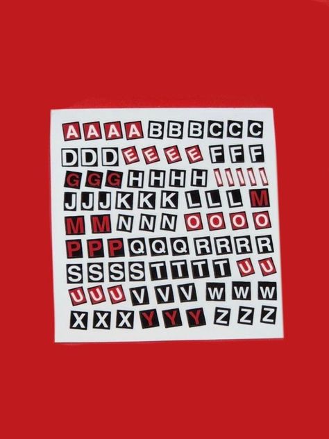 Alphabet sticker sheet for your planner, bullet journal or other crafts. Perfect for adding a touch of personality to your projects. #plannerstickers #alphabetstickers . #Christmas_Labels #Calling_Card_Persona_5 #Persona_5_Calling_Card #Persona_5_Game Persona 5 Calling Card, Persona 5 Game, Alphabet Sticker, Persona Five, Cut Out Letters, Letter Envelope, Calling Card, Alphabet Stickers, Personalized Stickers