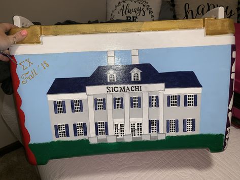 Frat Cooler Sigma Chi, Sigma Chi Frat Cooler, Sigma Chi Cooler, Mountain Weekend Cooler, Painted Fraternity Coolers, Frat Bro, Nola Cooler, Frat Formal, Little Gifts Sorority