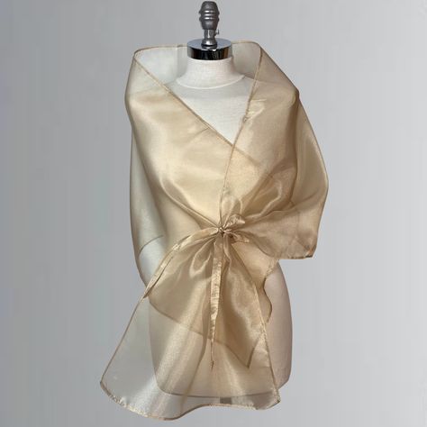 Organza Shawl, Organza Tops, Bridesmaid Scarves, Gold Shawl, Organza Jacket, Women Suits Wedding, Evening Wrap, Wedding Shrug, Evening Shawls