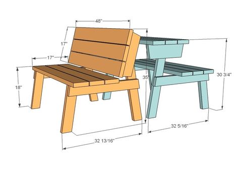 Build A Picnic Table, Picnic Table Plans, Picnic Table Bench, Wooden Benches, Folding Picnic Table, Picnic Tables, Table Bench, Bench Plans, Diy Bench