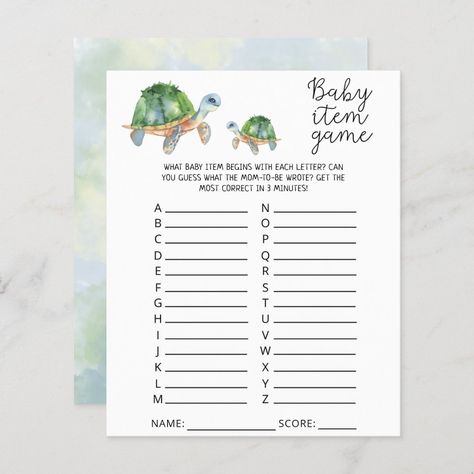 Turtle Baby Shower Decorations, Surf 1st Birthday, Turtle Baby Shower Theme, Turtle Baby Shower, Baby Shower Game Ideas, Shower Baskets, Turtle Theme, Turtle Baby, Baby Shower Theme Ideas