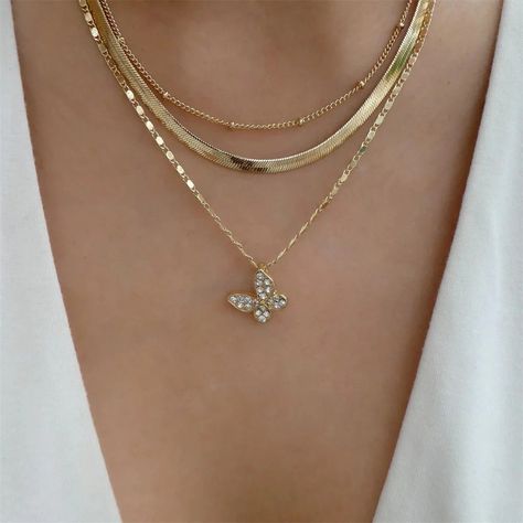 Immerse yourself in the eternal allure of our Eternal Radiance Chain Necklace, a luxurious masterpiece that encapsulates timeless beauty. The resplend Gemstone Setting, Necklace Butterfly, Anniversary Necklace, Picture Pendant, Heart Shaped Necklace, Female Style, Multi Layer Necklace, Butterfly Pendant Necklace, Layer Necklace