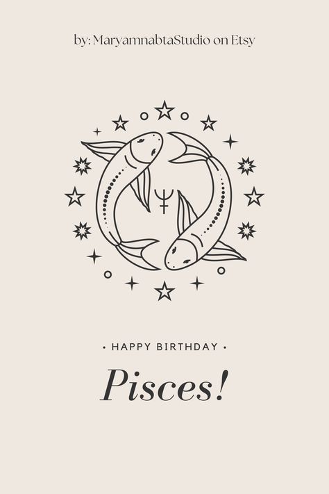 Pisces Birthday card, digital download, printable on etsy Pisces Birthday Quotes, Quotes For Birthday Cards, Quotes For Birthday, Life Quotes Happy, Happy Relationship Quotes, Pisces Energy, Quotes Popular, Quotes Wise Words, Pisces Birthday