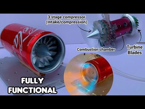 (45) Making a Fully Functional Jet Engine using Soda can | diy Jet Engine - YouTube Diy Jet Engine, Soda Can Diy, Mini Jet Engine, Aviation Education, Combustion Chamber, Can Diy, Jet Engine, Model Planes, Soda Can