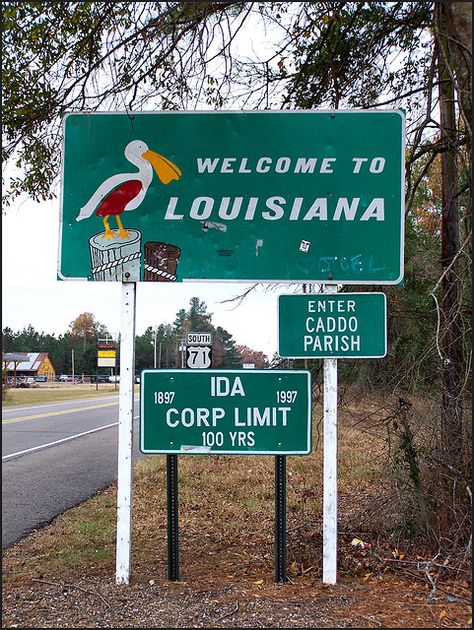 Louisiana. Located right on the South Arkansas state line. I had friends that lived there and both have since passed on. Quint little town. Bus Trip, Louisiana History, Louisiana Travel, Louisiana Cajun, Louisiana Homes, Louisiana Art, State Signs, South Louisiana, Arkansas State