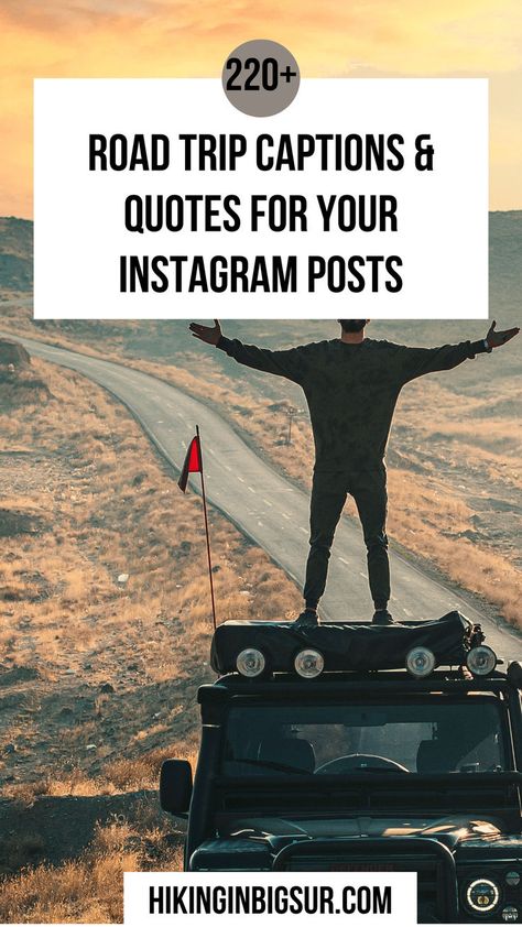 Need some inspiration for your next post? These road trip Instagram captions are packed with puns, quotes, and fun ideas to showcase your road adventure. Road Trip Quotes, Perfect Captions, Road Adventure, Scenic Roads, Caption For Yourself, New Roads, Family Road Trips, Instagram Quotes Captions, Caption Quotes