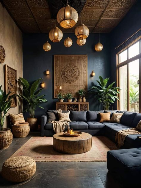 Dark Earthy Living Room, Living Room Interior Modern, Indoor Plants Decor Living Room, Desert Living Room, Cozy Boho Living Room, Organic Living Room, Earthy Living Room, Transitional Decor Style, Bohemian Style Interior