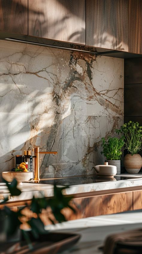 15 Stunning Kitchen Backsplash Ideas - Planted Shack Tile Backsplash Over Stove, Stone Wall Kitchen Backsplash, Warm Backsplash Kitchen, Affordable Kitchen Backsplash Ideas, Textured Backsplash Kitchen, Natural Stone Backsplash Kitchen, Onyx Backsplash, Unique Backsplash Ideas, Backsplash White Cabinets