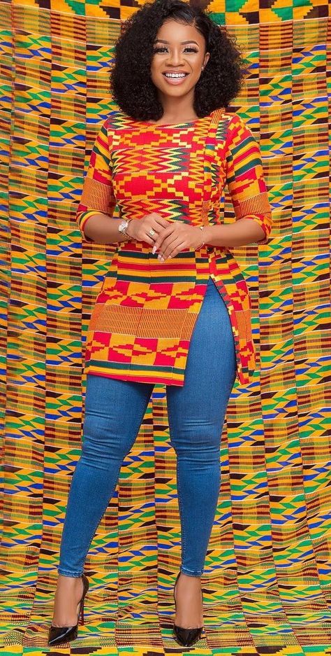 Serwaa Amihere, Kitenge Fashion, Ankara Dress Designs, African Blouses, African Attire Dresses, African Tops, African Print Tops, Ankara Tops, African Dresses Modern