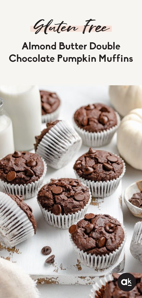 Chocolate Pumpkin Muffins, Muffins Pumpkin, Almond Butter Chocolate, Healthier Breakfast, Keto Muffins, Savory Pumpkin Recipes, Ambitious Kitchen, Chocolate Pumpkin, Homemade Pumpkin Puree