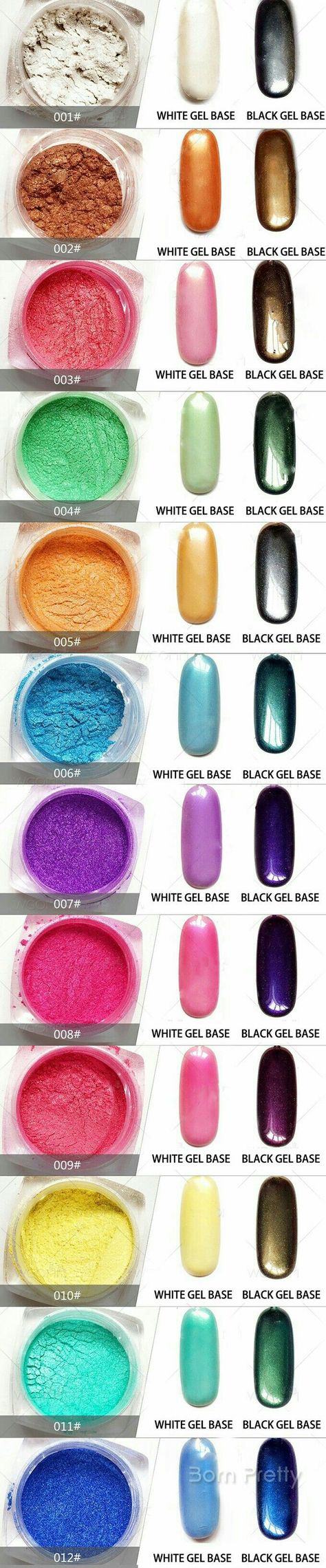 Chrome Color Chart Chrome Tips, Nailart Ideas, Colorful Mirror, Nail Glitter Powder, Unghie Nail Art, Best Gel Nail Polish, Nails Chrome, Mirror Nails, Chrome Nail