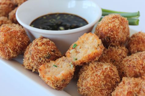 Asian Shrimp Balls Ready To Serve Shrimp Ball, Asian Shrimp, Shrimp Balls, Spicy Dipping Sauce, Crispy Shrimp, Easy Shrimp, Fried Shrimp, Super Bowl Food, Balls Recipe