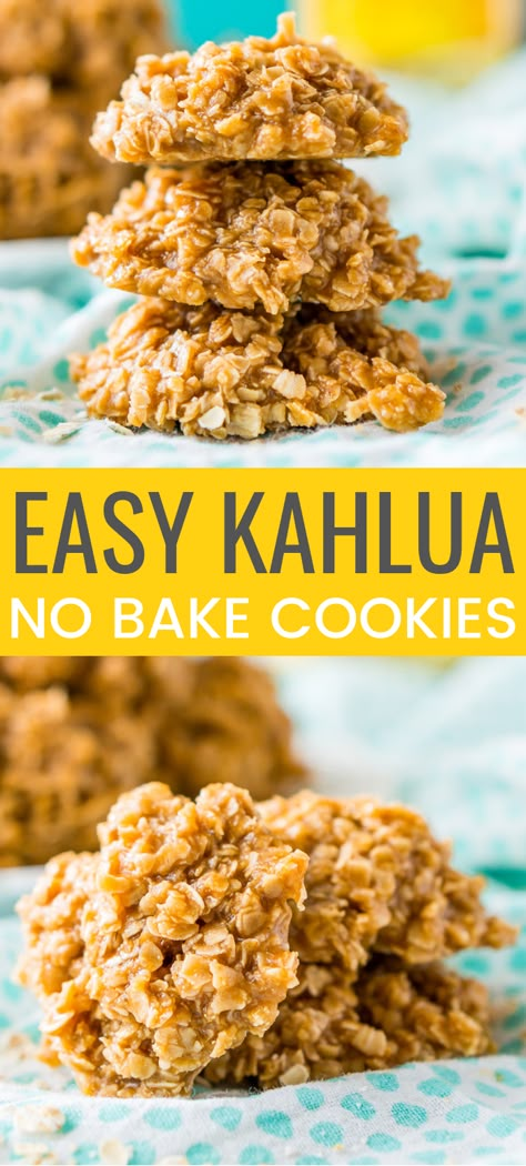 Boozy Baking, Kahlua Recipes, Easy No Bake Cookies, Boozy Treats, No Bakes, Alcoholic Desserts, Bake Easy, No Bake Recipes, Coffee Liqueur