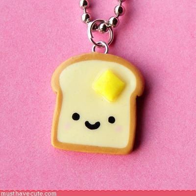 Sooo nice Clay Toast, Kawaii Toast, Fimo Kawaii, Crea Fimo, Kawaii Necklace, Polymer Clay Kawaii, Fimo Polymer Clay, Clay Crafts Air Dry, Tanah Liat