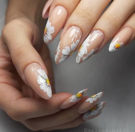 Sunflower Nail Art, Nail Design Video, Sunflower Nails, Elegant Nail Art, Nails Arts, Floral Nail Designs, Ombre Acrylic Nails, Nail Art Designs Diy, Pretty Nail Art Designs