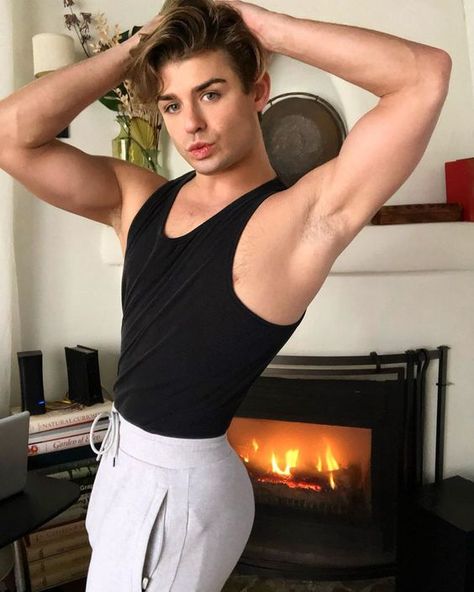 Garrett Clayton (@garrettclayton1) Garrett Clayton, Basic Tank, Basic Tank Top, Eye Candy, Sweatpants, Tank Tops, Women's Top, Instagram, Tracksuit Bottoms