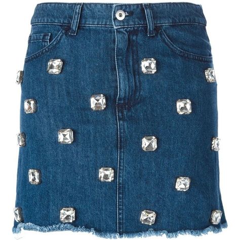 Au Jour Le Jour Rhinestone Embellished Denim Skirt (1.330 BRL) ❤ liked on Polyvore featuring skirts, blue, blue skirt, blue denim skirt, denim skirt and au jour le jour Luxury High Rise Blue Denim Skirt, Luxury Medium Wash Denim Skirt, Luxury High-rise Denim Blue Skirt, Luxury High-rise Denim Skirt With Five Pockets, Luxury Mid-rise Denim Blue Denim Skirt, Denim Skirts Knee Length, Blue Denim Skirt, Embellished Denim, Blue Skirt