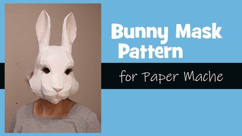 Paper Mache Bunny, Bunny Sculpture, Lop Eared Bunny, Rabbit Mask, Beautiful Sculptures, Bunny Mask, Paper Mache Clay, Paper Mache Sculpture, Mask Pattern