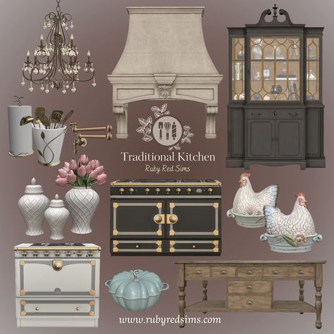 The Sims 4 Cc Royal Furniture, Sims 4 Chateau Cc, Sims 4 Cc French, Sims 4 Royal Cc Furniture, Sims 4 Free Cc Clothes, Sims 4 Shabby Chic, Sims4 House, Sims 4 Kitchen, Sims 4 Tsr