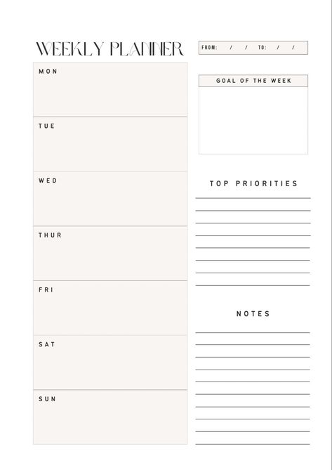 Minimalist Weekly Planner 2024printableplanner #weeklymealplanner #todoplanner🌻. 2025 Planner Cover, Aesthetic Weekly Planner Template, Vocab Notes, Weekly Planner Aesthetic, Weekly Agenda Template, Weekly Study Planner, Printable Notes Templates, Ipad Templates, Best Writing Pen