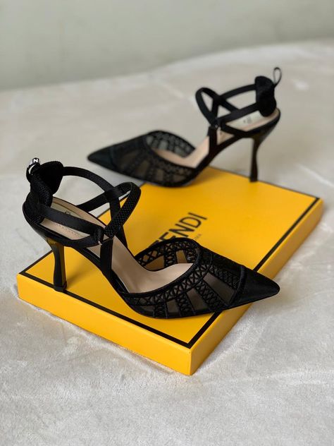 Fendi Shoes Heels, Elegant Shoes Heels, Fendi Heels, Boogie Shoes, Chic High Heels, Shoes Heels Classy, Classy Shoes, Heels Classy, Girly Shoes