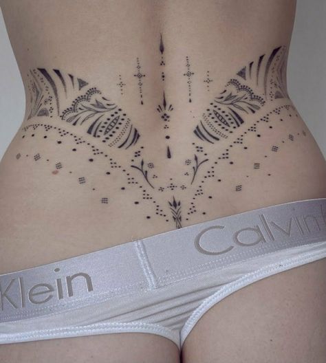 Ornamental Tattoo | Tattoo Ideas and Inspiration | blum.ttt Dotted Tattoo, Kundalini Tattoo, Lower Belly Tattoos, Ethnic Tattoo, Backpiece Tattoo, Belly Tattoos, Tattoo Filler, Healing Tattoo, Spiritual Tattoos