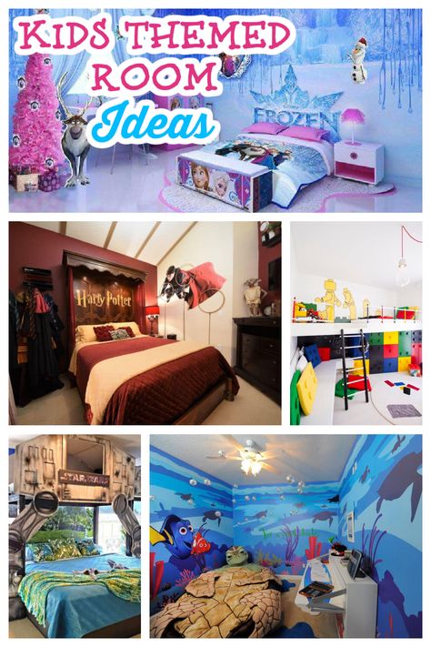 Disney Themed Bedrooms Kids, Disney Theme Room, Disney Bedrooms Kids, Toddler Bedroom Themes, Frozen Themed Bedroom, Disney Themed Bedrooms, Kids Bedroom Themes, Movie Bedroom, Disney Themed Rooms