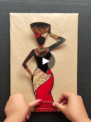 Beautiful African Lady DIY for room decor | Beautiful African Lady DIY for room decor
#african #diy #crafts #lady | By Deep's CRAFTFacebook African Crafts Diy, Africa Art Design Pattern, Diy African Decor, 3d Canvas Art, African Image, African Art Projects, Africa Art Design, African Women Art, African Crafts