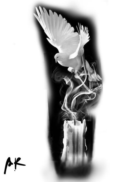 Dove Candle Tattoo, Candle Dove Tattoo, Candle And Dove Tattoo, Dove And Candle Tattoo Design, Dove With Candle Tattoo, Candles Tattoo Design, Heaven Tattoo Ideas, Candles Tattoo, White Dove Tattoos