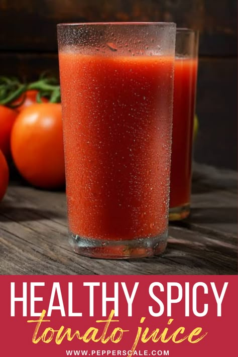 Spicy Tomato Juice Recipes Canning, Spicy Tomato Juice Recipe, Tomato Juice Cocktail Recipe, Tomato Juice Recipes Canning, Tomato Juice Recipes Dinner, Spicy V8 Juice Recipe, Tomato Smoothie Recipes, Spicy Tomato Juice, Vitamix Juice