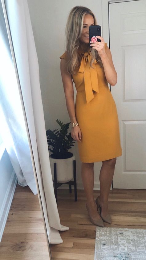 Summer Professional Outfit, Professional Dresses For Work, Professional Outfit, Business Professional Outfits, Dress For Work, J Crew Collection, Tie Neck Dress, Work Dresses For Women, Professional Wear