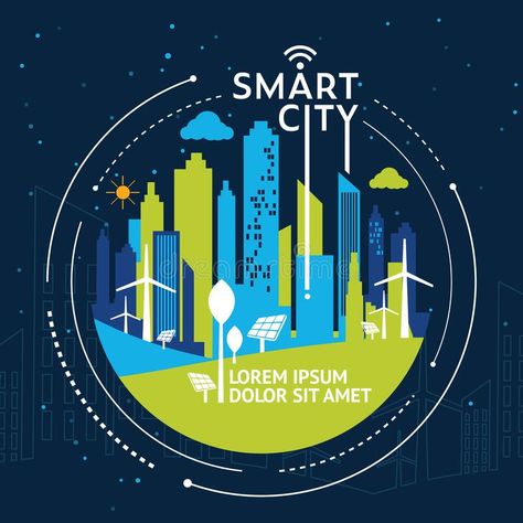 Smart City Ideas, City Concept Design, Smart City Illustration, Smart City Design, Poster Concept Design, Construction Ads, City Vector Illustration, City Logos Design, Logo Smart