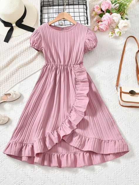 Simple Kids Dress Pattern, Kids Dress Ideas, Simple Dresses Casual, Dresses For Girls Kids, Dress For Kids Girl, Simple Dress For Girl, Girls Night Dress, Kid Dress, Simple Frock Design