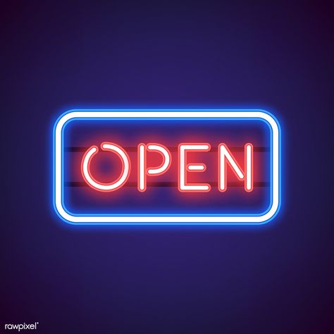 Neon Rouge, Neon Open Sign, Open Sign, Neon Wall Art, Sign Logo, Beautiful Logos Design, Neon Logo, Open Signs, Education Logo