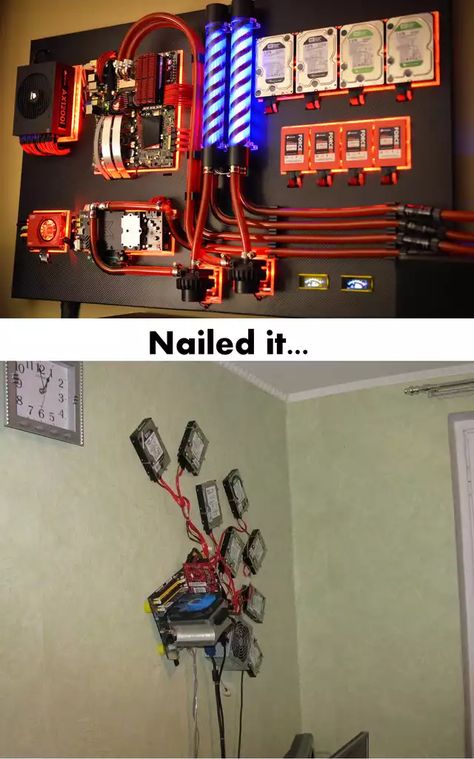 Diy Pc Case, Gaming Computer Room, Wall Mounted Pc, Custom Computer Case, Pc Building, Diy Pc, Computer Projects, Computer Build, Custom Computer