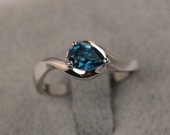 Blue Topaz Ring Silver, Blue Topaz Engagement Ring, Blue Gemstone Rings, Ring Man, Topaz Engagement Ring, London Blue Topaz Ring, Jewels Rings, Pakistani Jewelry, Silver Engagement Rings