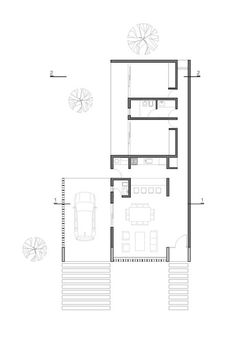 Long Houses, Dream House Layout, Small House Architecture, House Projects Architecture, Low Cost Housing, House Floor Design, Architectural Floor Plans, House Deck, Granny Flat