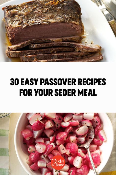 Traditional Seder Meal, Recipes For Passover Seder Meal, Passover Brunch Recipes, Passover Seder Recipes, Passover Sedar Recipes, Sedar Meal For Kids, Sedar Meal Recipes, Passover Seder Menu Ideas, Traditional Jewish Food Passover Recipes